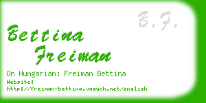 bettina freiman business card